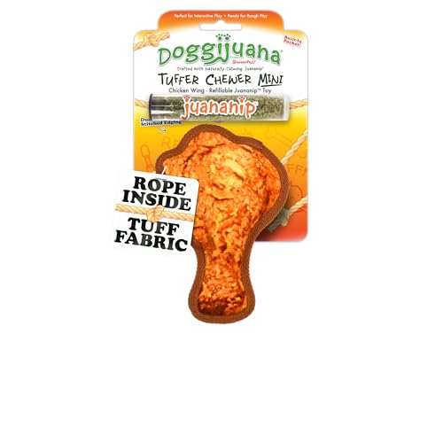 Doggijuana Mini Tuffer Chewer Dog Toy, Chicken Wing | Plush, Squeaky - size: Mini, style: Chicken Wing