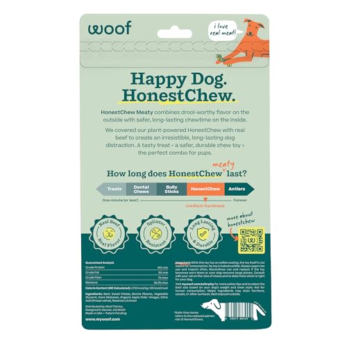 WOOF HonestChew Meaty Antler Dog Chew Toy for Dogs 25-60 lbs - size: Medium