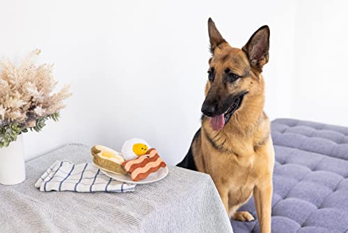 Pearhead Breakfast Dog Toy Set - 3-Piece Bunch Food Theme (Egg - color: Barkfast Dog Toy Set, size: One Size