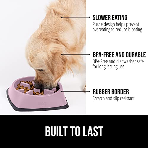 GORILLA GRIP® Patented Slow Feeder Dog and Cat Bowl, BPA Free, 1 Cup Pink - color: Pink, size: 1 Cup