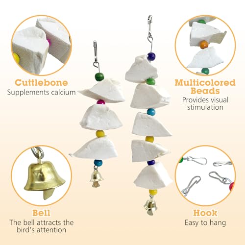 BNOSDM Bird Toys with Cuttlebone 4 Pcs Parakeet Beak Grinding Stone Natural