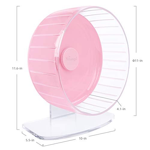 Niteangel Super-Silent Hamster Exercise Wheels: Quiet 11 inch Running Wheel - color: Pink, size: Large