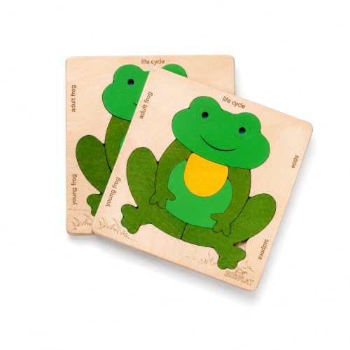 Life Cycle of a Frog 15 Piece Wooden Multilayered Jigsaw Puzzles for Kids Educational Toy and Gift for Boys & Girls 3 Years and Above - style: Lifecycle of a Frog