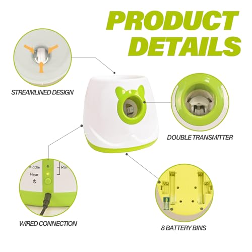 BESTHLS Automatic Dog Ball Launcher Tennis Ball Thrower Machine with 6 Ball - color: White 1