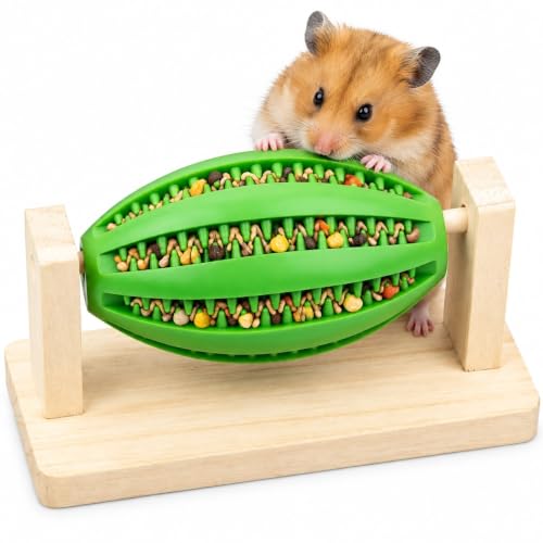 Hamster Enrichment Toy, Rotating Guinea Pig Slow Foraging - color: Green