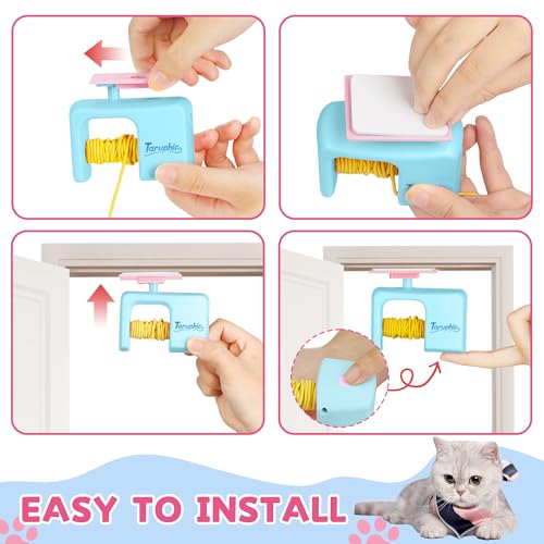 Interactive Cat Toy for Indoor Cat, Automatic Door Hanging Cat Toy with Detachable Design, Kitten Toys for Indoor Cats Self Play, 3.27 * 1.69 * 2.76Inch (Sky Blue)