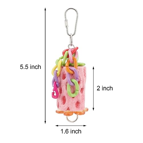 Wontee Bird Calcium Chew Grinding Treats Toy for Parrots (Small-5.5") - size: Small-5.5"