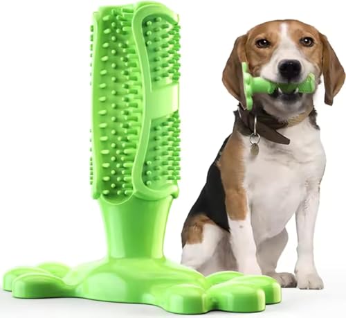 Dog Chew Toy Toothbrush Stick for Aggressive Chewers, Interactive Dog Toy - color: Green, size: L