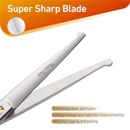 5" 3-in-1 Dog Grooming Scissors Set with Comb, Straight, Curved & Thinning Shears, Japanese 440C Stainless Steel Pet Grooming Kit for Dogs and Cats, Sharp Durable Blades - color: Combo, size: 5"