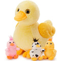 Duck Plush Toy with 3 Babies, 11 Inch Wind Up Stuffed Animal Set - style: Duck Yellow