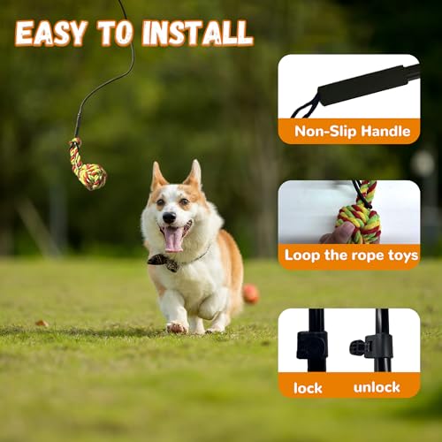 Flirt Pole for Dogs & GPS Wireless Dog Fence for Small Medium Large Dogs Training Playing Exercise