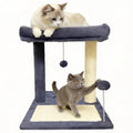Cat Scratching Post, 19.69" H(50cm) Cat Tree with Cat Bed, Scratching Posts for Indoor Cats with Two Plush Balls Toy, Small Cat Tree for Kittens/Cats Playing and Relaxing (20 in Grey Cat Tree) - size: 20 in