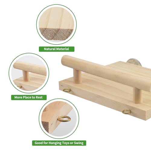 Bird Perches for Cage Wood Parrot Perch Stand Swing