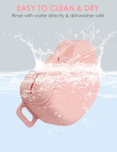 heouvo 1.67 Cup Dog Treat Pouch with Training Clicker (Pink) - color: Pink