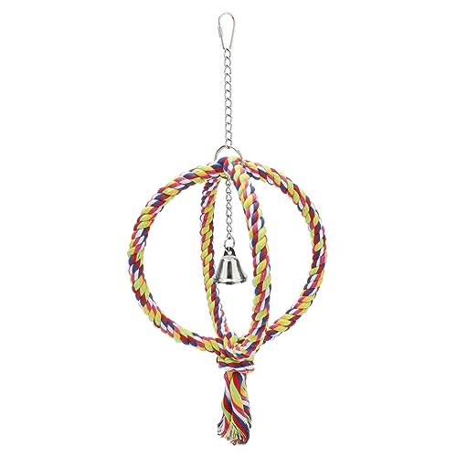 Wontee Bird Swing Colorful Rope Perch Climbing Toy for Parrots (8.3inch) - size: Regular (8.3 inch)