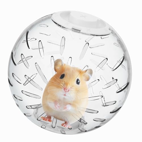 5.9 inch Hamster Ball, Exercise Toys, Running Clear Plastic Balls, Easy to Clean, Portable Cage, for Small and Medium Hamsters,Dwarf Hamster, White Lid - color: White