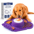Anti-Slip Slow Feeder Dog Bowl and Lick Mat with Rolling Ball - color: Purple