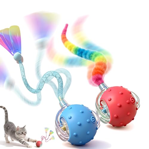 Interactive Cat Toys for Indoor Cats,3-Tails,Automatic Moving Kitten Toys - color: Gray