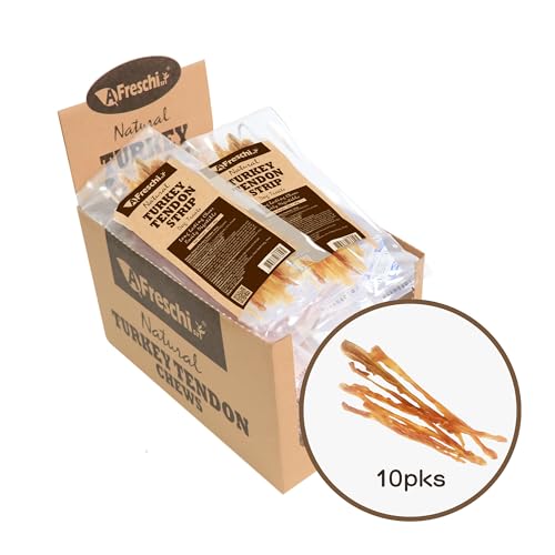 A Freschi srl® All-Natural Turkey Tendon for Dogs, Strips, 10 Count - size: 10 Count (Pack of 1)