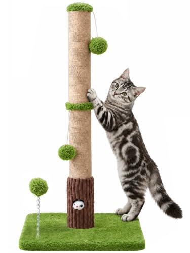 Woochpet Funny Cat Scratching Posts Sturdy Scratcher Posts 33'' Green - color: Green, size: 33‘’