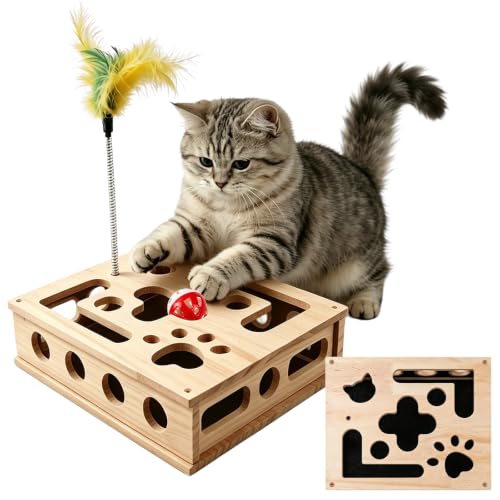 Cat Nail File Enrichment Box Scratch Puzzle Toy with Slot Lock Screws