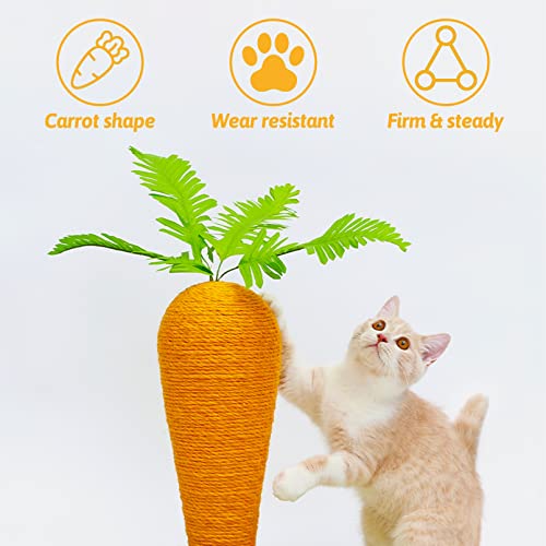 Fhiny Rabbit Scratching Toy, Sisal Carrot Shaped Bunny Scratching Post - style: Carrot Scratch Toy