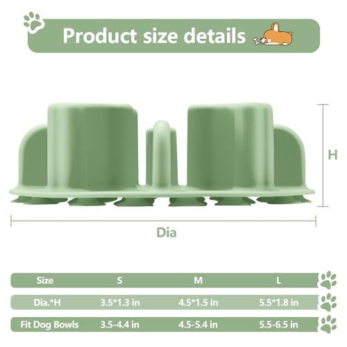 Soft Silicone Anti-Choking Puzzle Bowl Inserts, Anti-Slip to Slow Down Eating, Fits Regular Elevated Dog Bowls - color: Green, size: Large