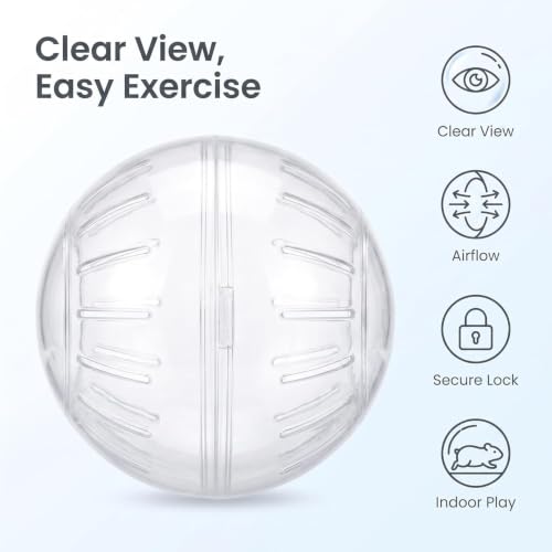 1Pc Transparent Small Pets Exercise Ball Dwarf Hamster Mute Running Spinner Play Toy for Junior Hedgehog Gerbil Hamster Exercise Ball,Small Animals Supplies