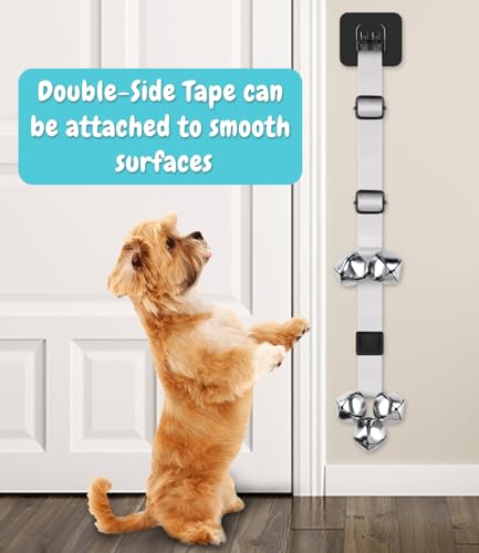 COOYOO Dog Doorbells, Adjustable Potty Training Dog Bells, Upgraded for Training Your Puppy The Easy Way, Premium Quality Housetraining Hanging Bell-5 Extra Large Loud 1.5 DoorBells - color: 05-Grey