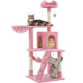 Yaheetech Cat Tree Tower for Indoor Kitten, Multi-Level Cat Towers Condo with Scratching Posts & Tunnel, Pet Furniture - color: Pink
