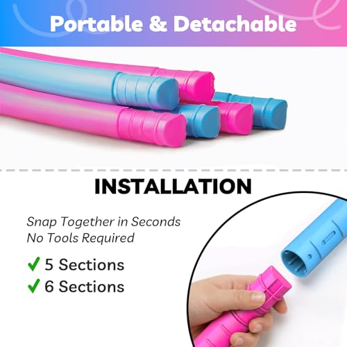 Liberry Kids Exercise Hoop Sport Toy for 3+ with Adjustable Size - size: 2 pack-6 pieces