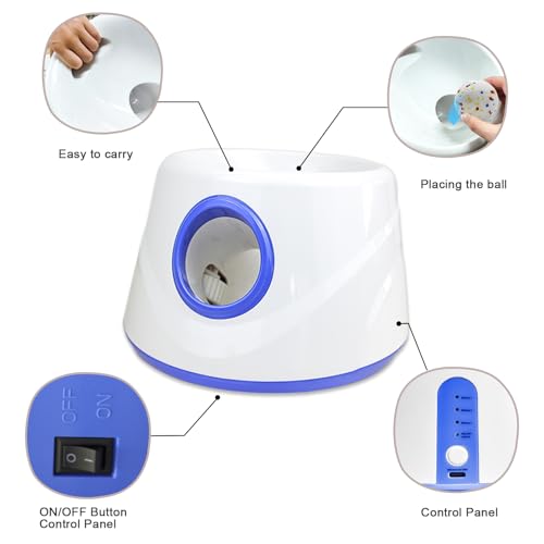 Automatic Dog Ball Launcher-Interactive Dogs Balls Thrower for Small Dogs - color: White