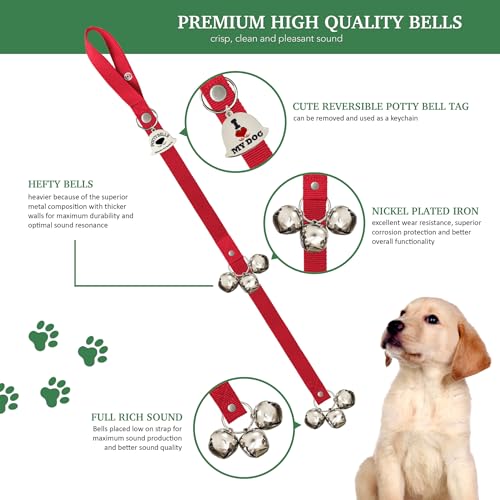 Caldwell's Pet Supply Co. Dog Potty Bells, Dog Door Bell, Bells to Go Outside, Potty Training Bell, Dogs Doorbell, Dogs Potty Doorbell, Ring to Go Pee, All Breed Puppy Training Tool - color: Red, size: One Potty Bell