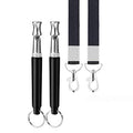 Dog Whistle to Stop Barking, 2 Pack Ultrasonic Silent Adjustable Training Whistle with Lanyard (Black)