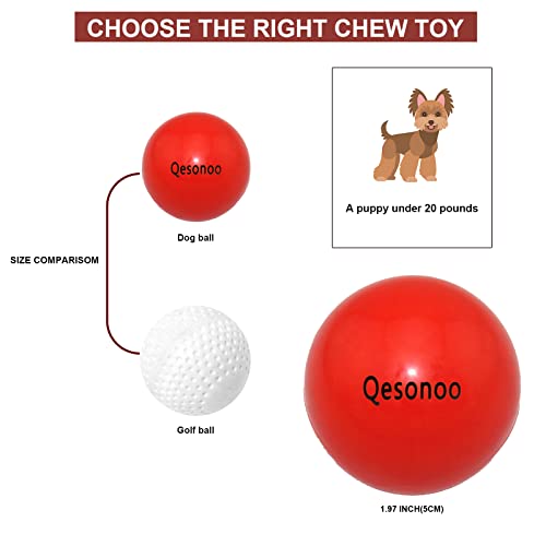 Dog Balls Indestructible,Solid Rubber Bouncy for Dogs Aggressive Chewers Small Breed,Non-Toxic&Floating&High Elasticity,Durable Fetch Ball Small to Chew,Play and Training - color: Red, size: 2 In(5cm)