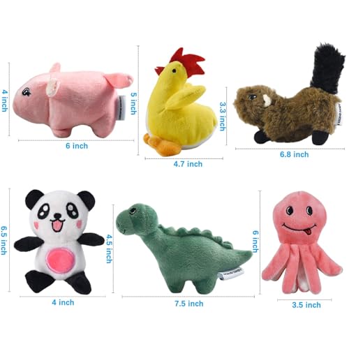 Squeaky Plush Dog Toy 6 Pack for Puppy, Small Stuffed Puppy Chew Dog Toys - color: 6 Pack