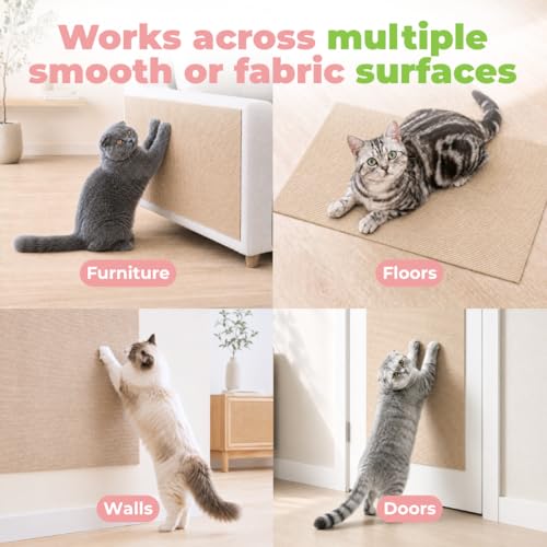 Catify Peel & Stick Cat Scratching Mat - Beige, L:39" - color: Beige Mat - L: 39"