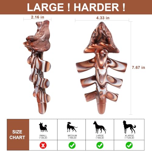 Durable Nylon Dog Toy for Aggressive Chewers - Interactive Nylon Chew Set with Massage Bumps | Tough Dog Toys for Teething Puppies & Large Breeds (Triceratops) - color: Triceratops