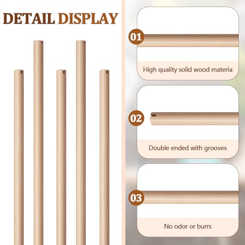 Sintuff Bird Perches Natural Wood Double Slots, 15 Inches, 8 Pcs - size: 15 Inches