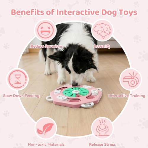 MateeyLife Dog Puzzle Toy for Smart Dogs, Puppy Enrichment Toys (L1, Pink) - color: L1, Pink