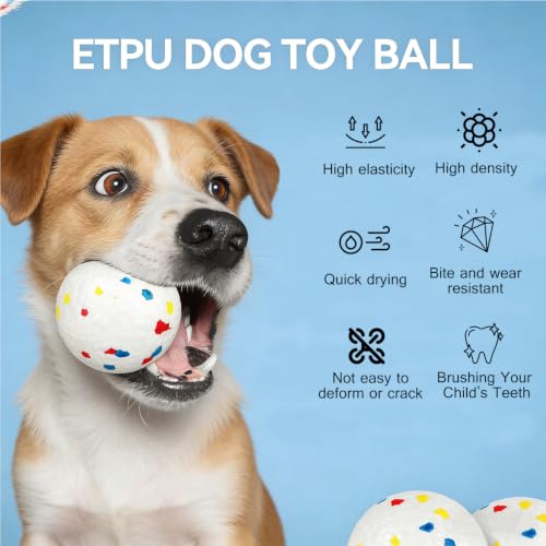 Dog Toy Balls, 2.3 Inch ETPU Material, Replacement Balls for Automatic Ball Launcher Machine - color: White and Yellow