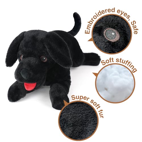 LotFancy Dog Stuffed Animal, 21 inch Black Lab Plush Dog for Kids - color: Black, size: 21 inch