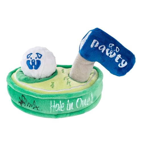 PAWTY Golf Dog Toy - Interactive Plush Snuffle Enrichment Toy - Funny Cute Unique Design Birthday Gift - Small Medium Puppies - Durable Fun Chew Resistant Teething Toy - Squeaker Chew Resistant Ball