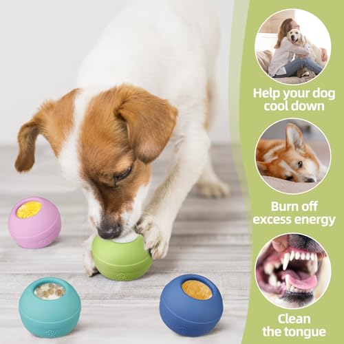 Long-Lasting Interactive Dog Lick Toy, Stuffable Dog Enrichment to Keep Dogs Busy, Wobbly Treat Dispensing Freezable Chew Toys, Food-Grade Safe (Green,M) - color: Green, size: M