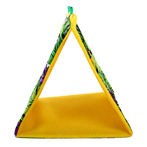 KAMA BRIDAL Bird Nest Hanging Cage Tent for Small Pets Parrot Hammock Parakeet Myna Pigeon Parakeet Lovebird Nest Perch Stand Swing (XL, Rainforest) - size: XL