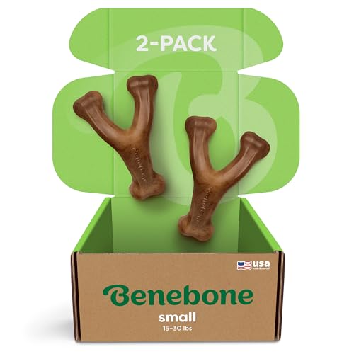 Benebone 2-Pack Wishbone Chew Toy for Aggressive Chewers, Real Bacon, Small - size: 2 Pack - Small