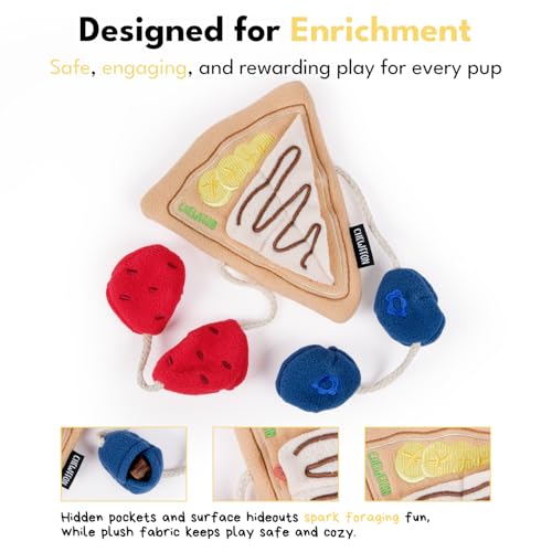 CHEWFFON Crepe Snuffle Dog Toy, Interactive Play with Treat Pockets - style: Crepe