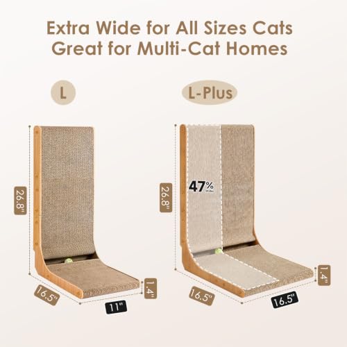 EHEYCIGA Extra Wide 16.5in Cardboard Cat Scratcher for Indoor Cats, Brown - color: Brown, size: 16.6x16.5x26.8