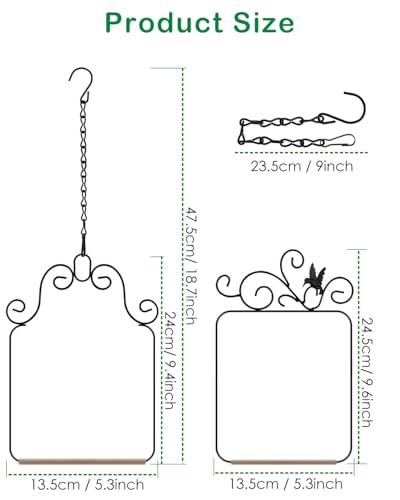 PACETAP Hummingbird Swings and Perches Metal Frame 2 Pack, Wild Bird Swing Outdoor Bird Perch with Wooden Dowel and 2 Hanging Chain for Hanging Indoor, Outdoor, Trunk, Lawn, Patio, Garden (Black) - size: 2 Pack Simple