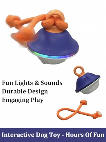 Interactive Dog Toy, 3 Play Modes Smart Moving Bouncing Dogs Ball with Rope - color: Orange-1